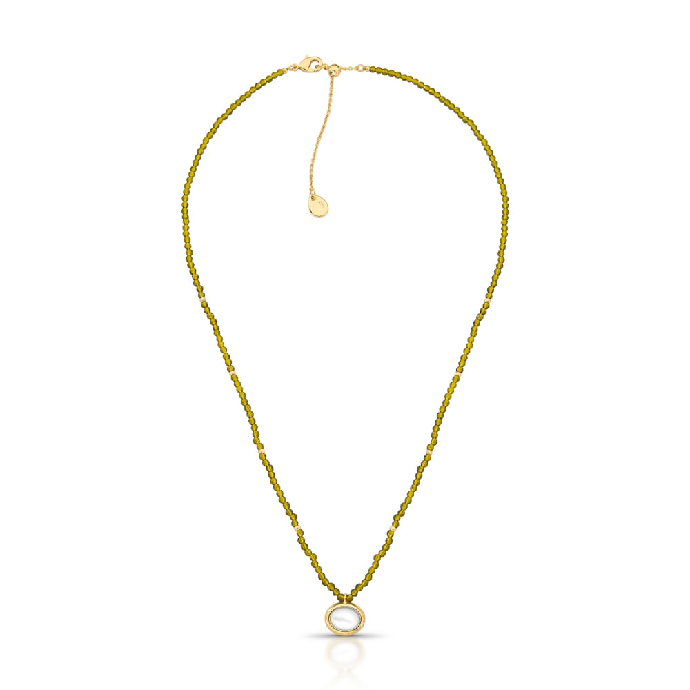 Colar-Curto-Dourado-com-Cristais-Verdes-e-Pingente-de-Madreperola---CO02010286DOMP
